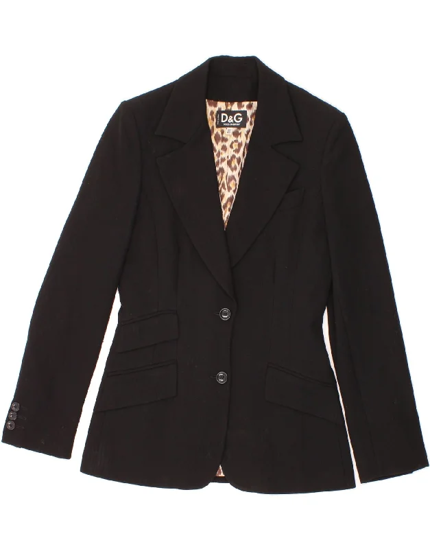 DOLCE & GABBANA Womens 2 Button Blazer Jacket IT 40 Small Black Herringbone Jacket Checkered Jacket Solid Jacket DOLCE & GABBANA Womens 2 Button Blazer Jacket IT 40 Small Black Herringbone Jacket Checkered Jacket Solid Jacket