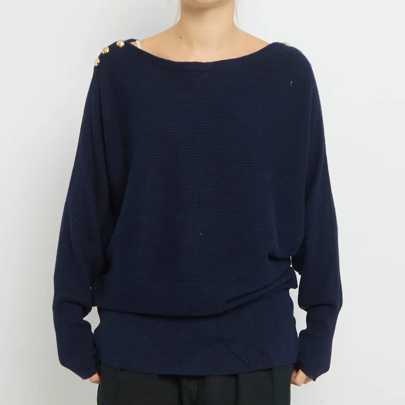 Ralph Lauren Wide Neck Batwing Sleeve Sweater Dress- UK 14 Long Sweater Short Sweater Cropped Sweater
