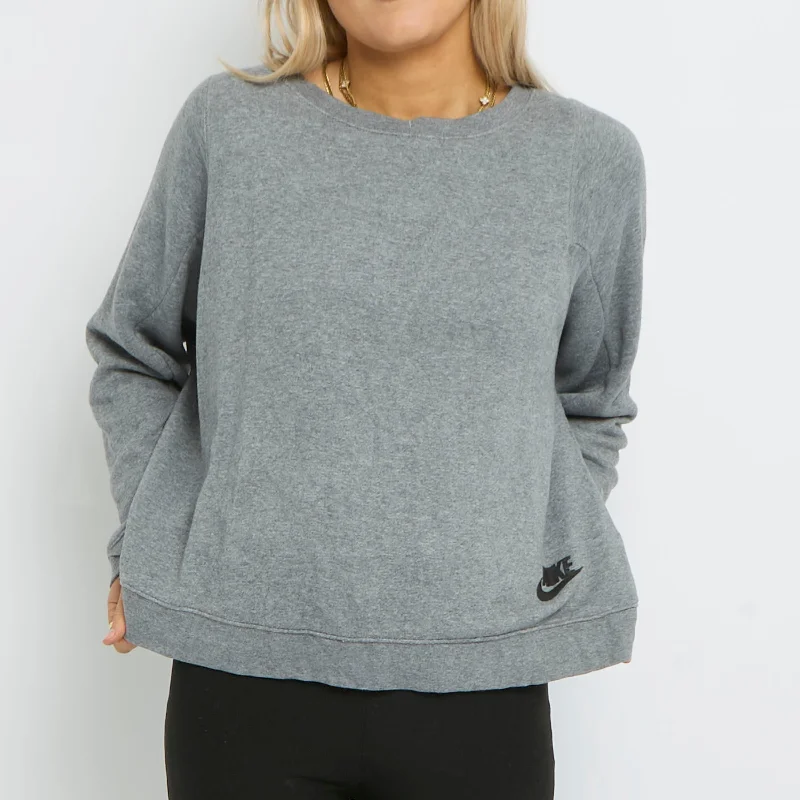 Nike  Crewneck Sweater - UK 14 Zippered Front Buttoned Front Snap Front