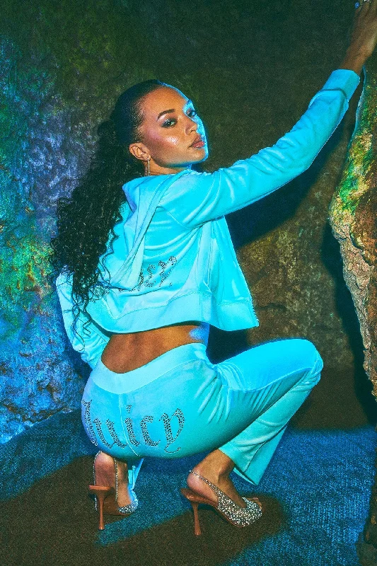 OG Big Bling Velour Hoodie Hoodie with Elastic Waist Stretchable Comfortable