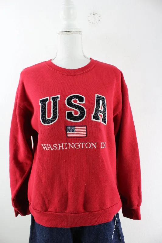 Vintage USA Sweatshirt (M) Hoodie with Longline Fit Extended Stylish