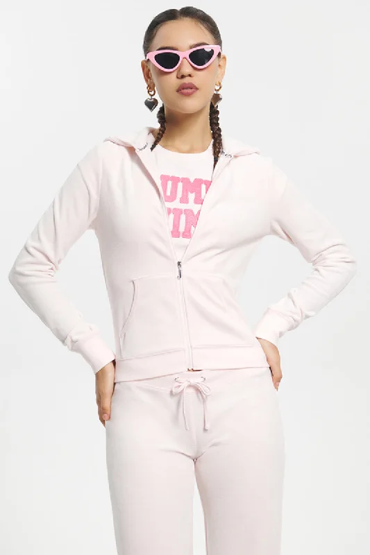 Classic Cotton Velour Hoodie Hoodie with Exposed Zipper Edgy Industrial