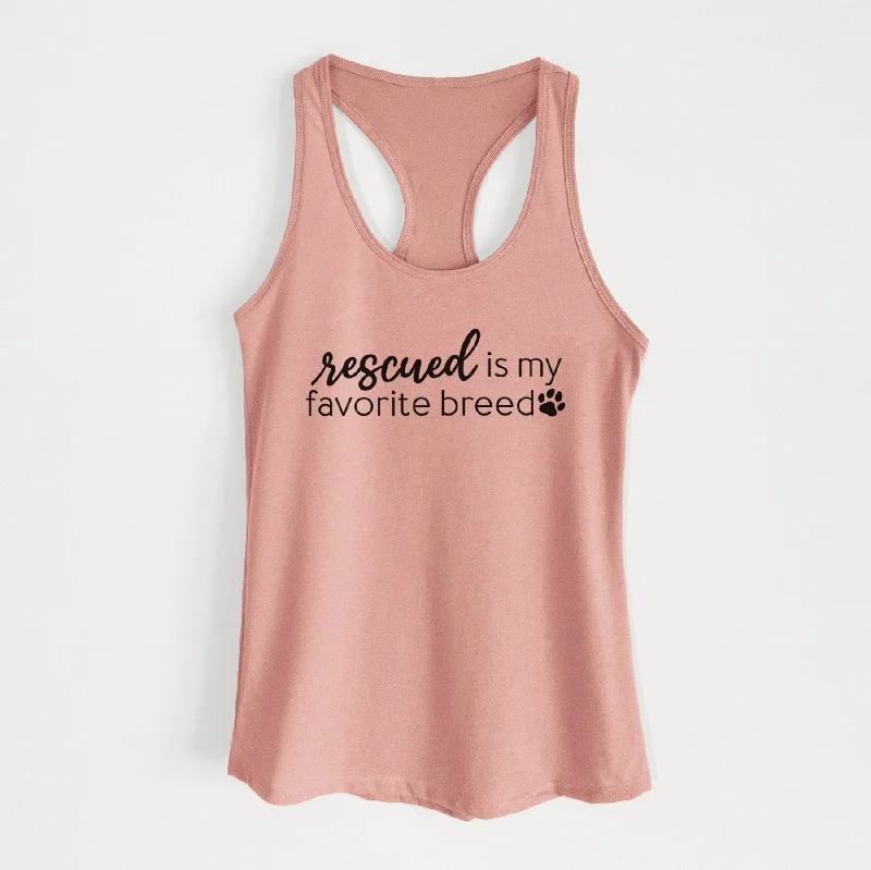 Rescued is My Favorite Breed - Women's Racerback Tanktop bright tank top
