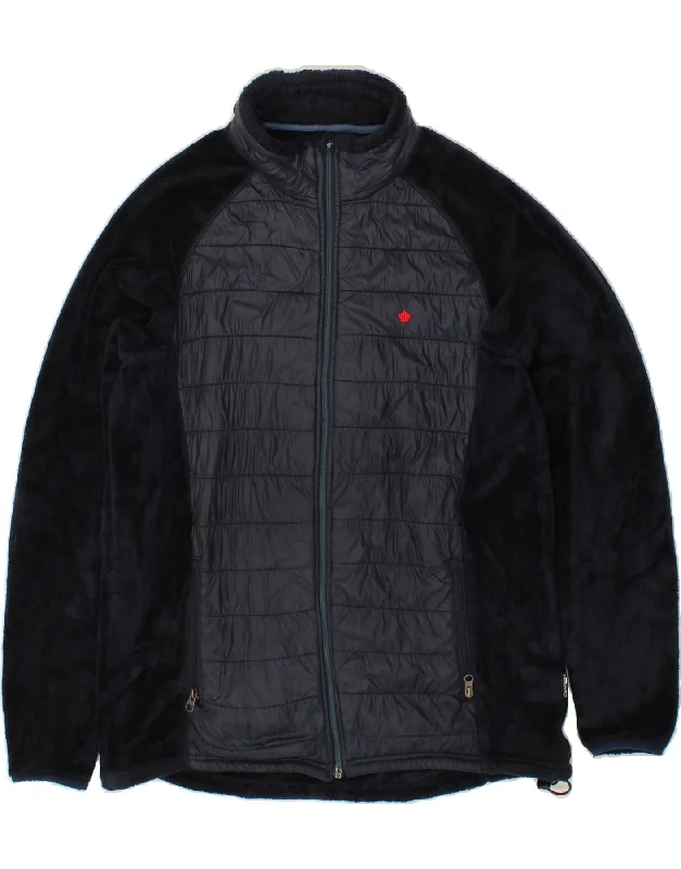 CANADIAN Womens Fleece Jacket UK 18 XL Navy Blue Polyester Stand-Up Collar Roll-Neck Collar Turtle Neck CANADIAN Womens Fleece Jacket UK 18 XL Navy Blue Polyester Stand-Up Collar Roll-Neck Collar Turtle Neck