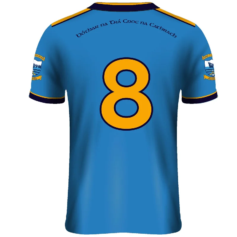 Mc Keever Salthill Knocknacarra GAA Numbered Home Jersey - Womens - Blue Comfortable Jersey Tee Mc Keever Salthill Knocknacarra GAA Numbered Home Jersey - Womens - Blue Comfortable Jersey Tee