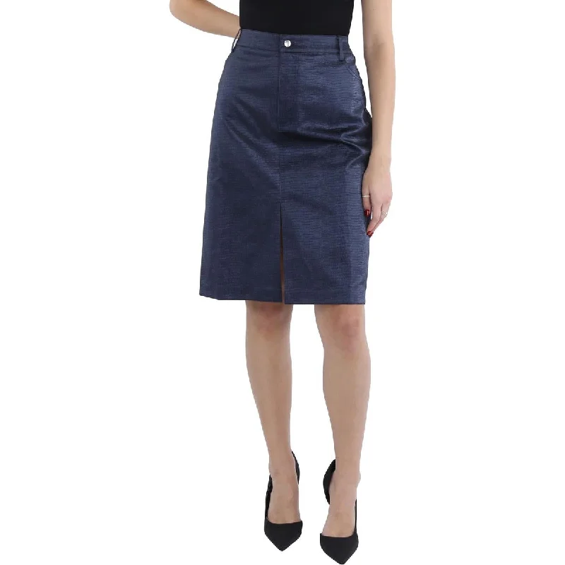 WAYF Womens Midi Faux Leather Midi Skirt breathable skirt fabric