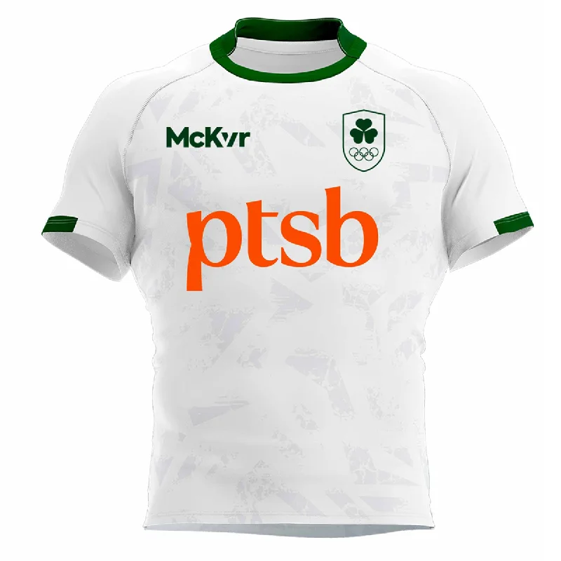 Mc Keever Team Ireland Away Rugby Jersey - Adult - White Soft Jersey Shirt