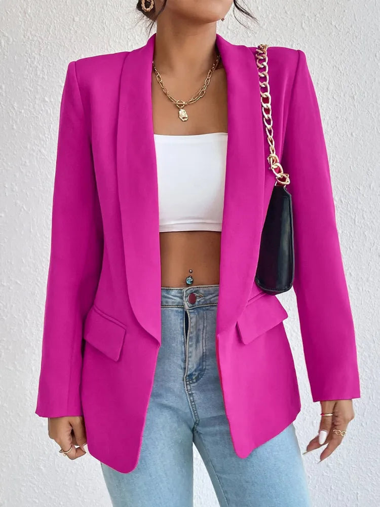 Black Women Blazer 2023 New In Fashion Korean Autumn Loose Casual Office Lady Pockets Pink Outwear Chic Elegant Woman Jacket Mesh Jacket Canvas Jacket Denim Jacket