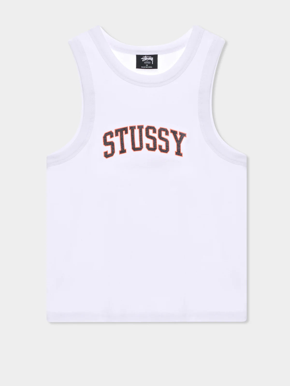 STUSSY Rib Womens Tank - White trendy tank top