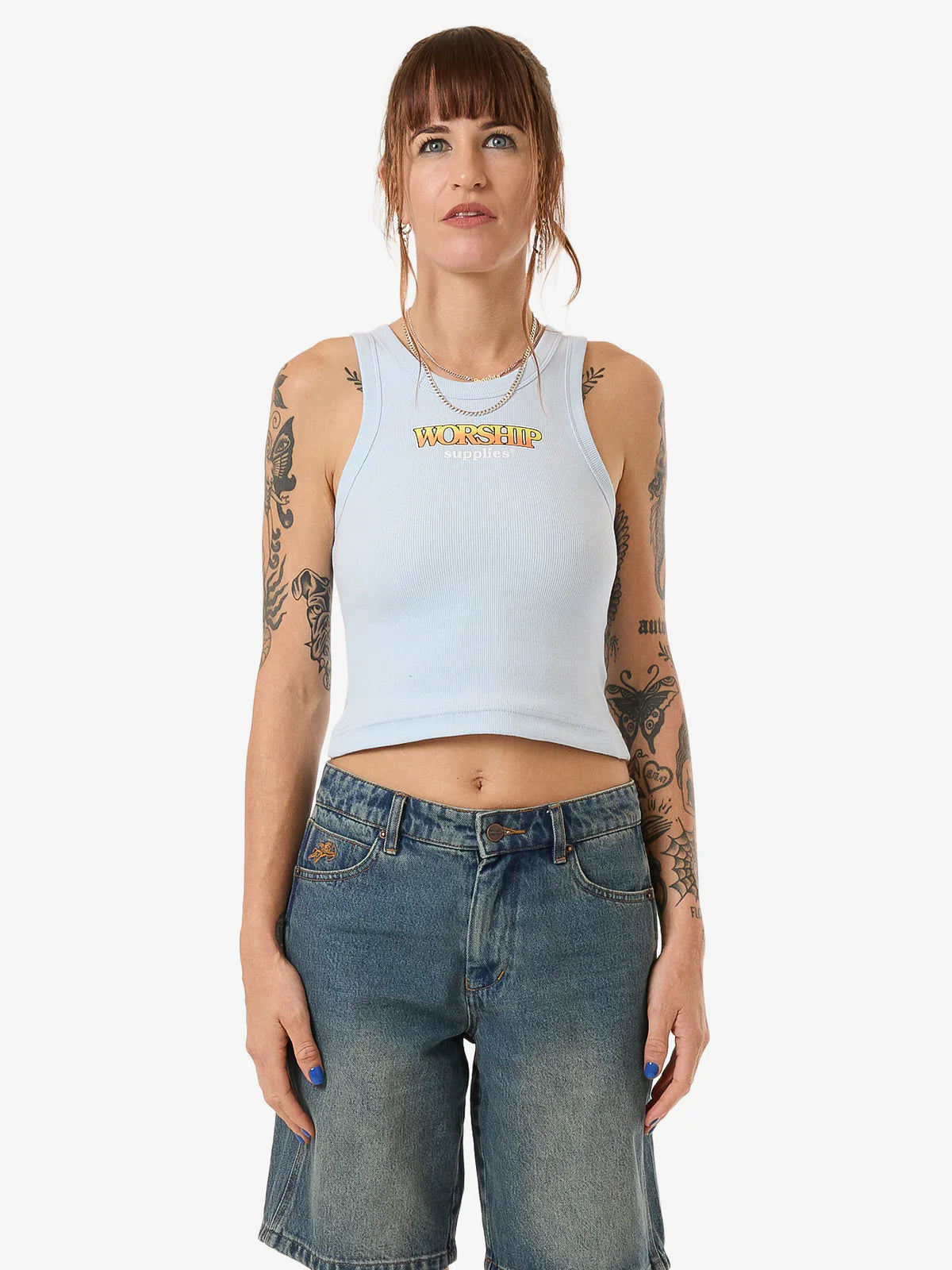 WORSHIP Try Again Womens Tank - Ice Melt activewear tank top