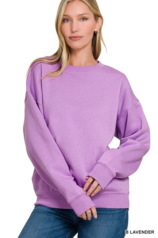 Classic Perfection Brushed Lavender Fleece Pullover Sweatshirt Hoodie with Slim Fit Tailored Modern