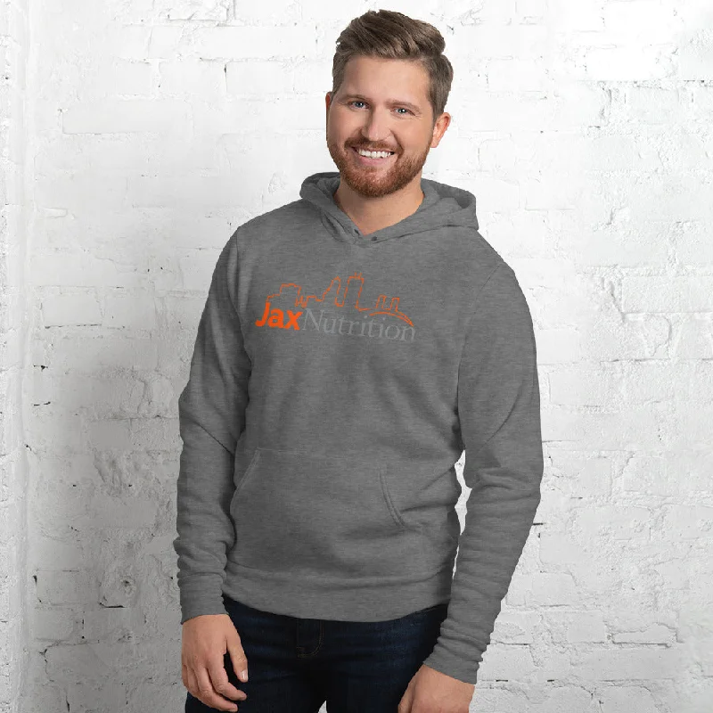 Jax Nutrition Full Color Logo Unisex Sueded Fleece Hoodie | Bella + Canvas 3329 Hoodie with Ribbed Hem Stretchable Secure