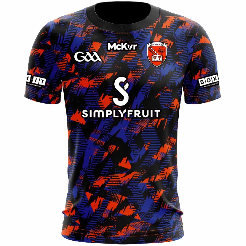 Mc Keever Armagh GAA Official Goalkeeper Jersey - Adult - Black/Blue/Orange Dark Color Jersey Shirt