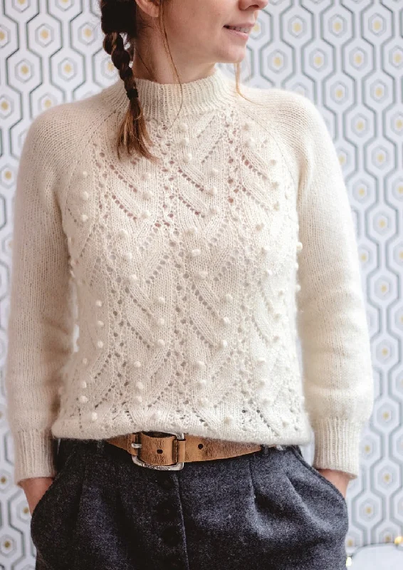 Wisteria Sweater, Along Avec Anna. Knitting Pattern Cable Knit Ribbed Knit Lace Knit