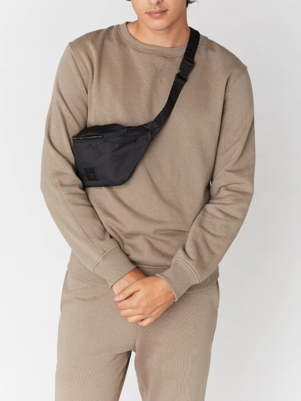 Recycled Crew Sweatshirt Hoodie with Ribbed Neckline Snug Warm