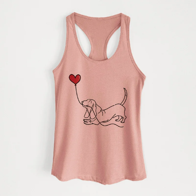 Basset Hound Heart String - Women's Racerback Tanktop vibrant tank top