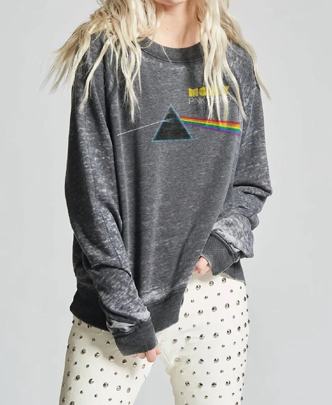 Pink Floyd "money" Fleece Sweatshirt In Black Hoodie with Cropped Fit Short Trendy