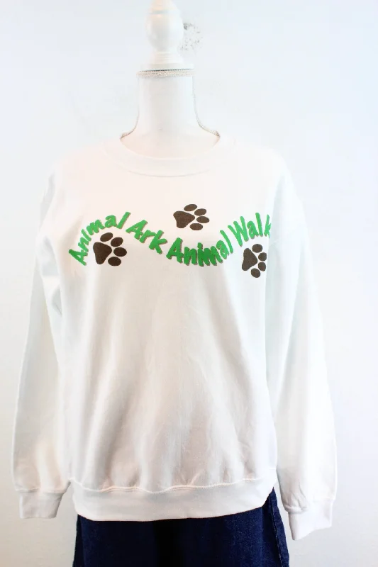 Vintage Animal Sweatshirt (S) Hoodie with Drawstring Waist Adjustable Fitted