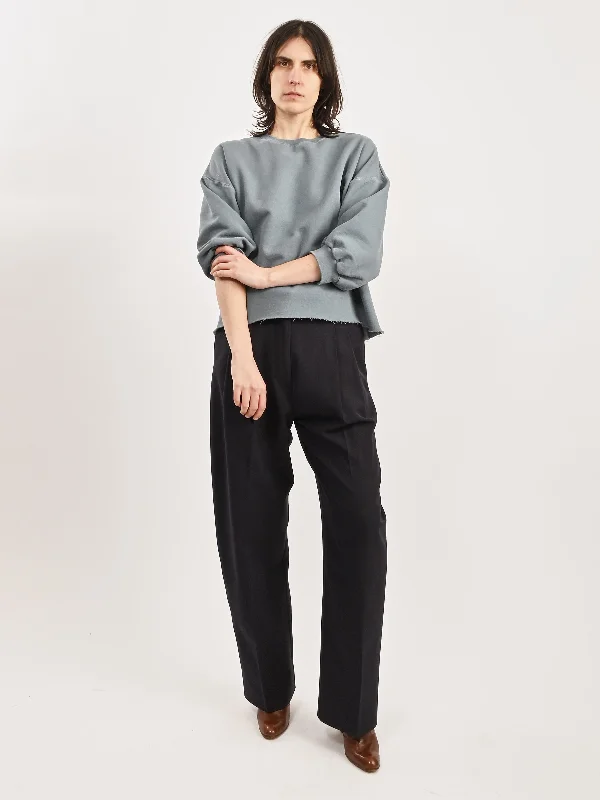 Petrol Fond Sweatshirt Hoodie with Frayed Bohemian Relaxed