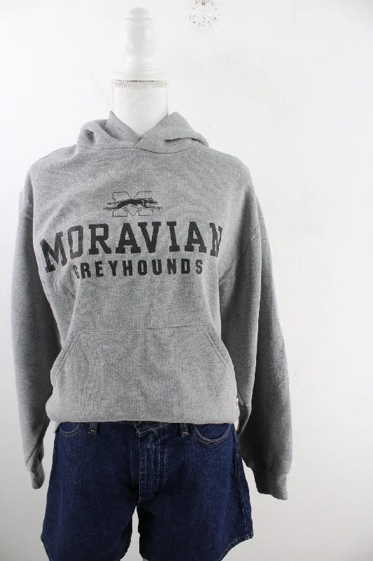 Vintage Moravian Hoodie (S) Hoodie with Frayed Bohemian Relaxed