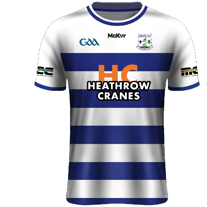 Mc Keever Breaffy GAA Playing Jersey - Adult - White/Royal Player Fit Ruby Red Jersey Shirt