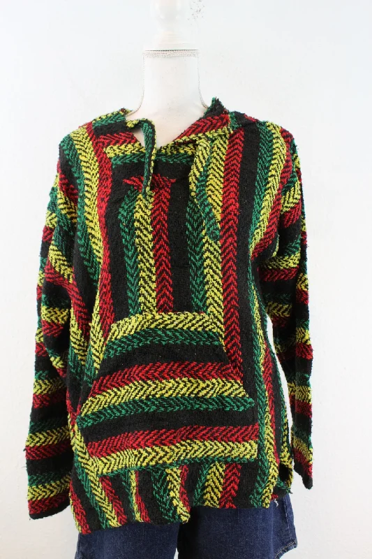 Vintage Earth Ragz Hoodie (L) Hoodie with Neon Bright Vibrant