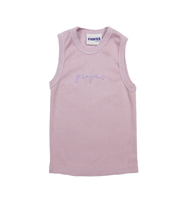 Cursive Baby Rib Tank (Orchid) modal blend tank