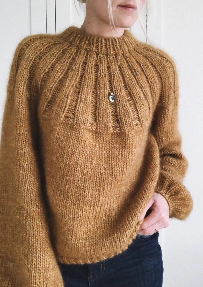 Sunday Sweater, Petite Knit. Knitting Pattern Beaded Sweater Sequined Faux Fur