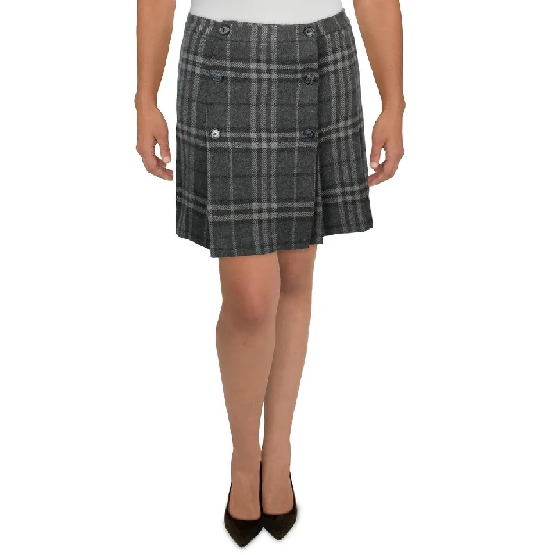 Lauren Ralph Lauren Womens Button Front Knee Length Wrap Skirt cashmere skirt fine