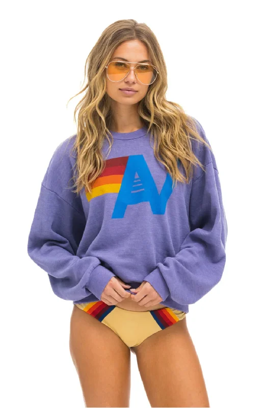 Logo Crew Sweatshirt Relaxed Lavender Hoodie with Lace Feminine Delicate