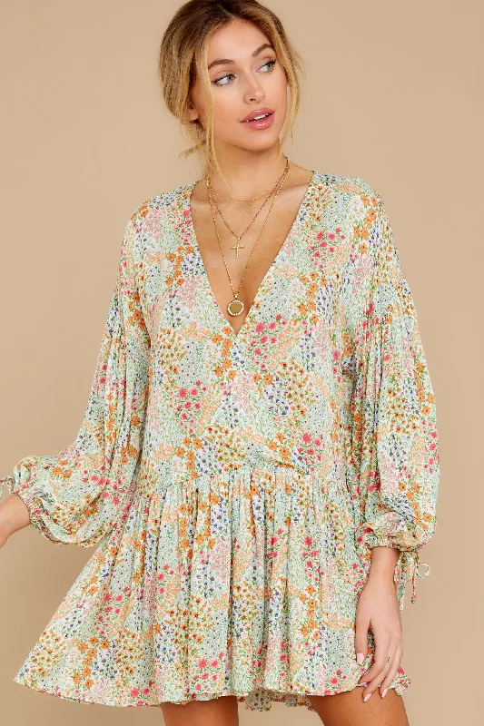 Always Delightful Multi Floral Print Dress (BACKORDER JULY) Tunics Lace romantic
