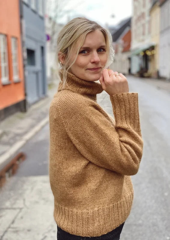 Caramel Sweater, Petite Knit. Knitting Pattern Hooded Sweater Collared Sweater Shawl Collar