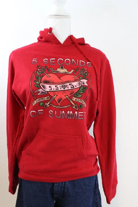 Vintage 5 Seconds of Summer Hoodie (M) Hoodie with Half-Zip Sporty Casual