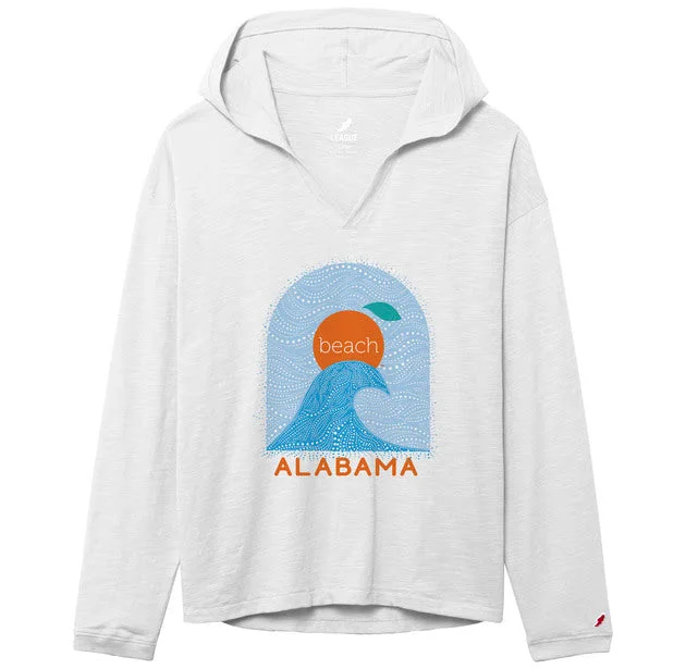 Orange Beach Ladies Slub Hoodie Hoodie with Tied Waist Feminine Flattering