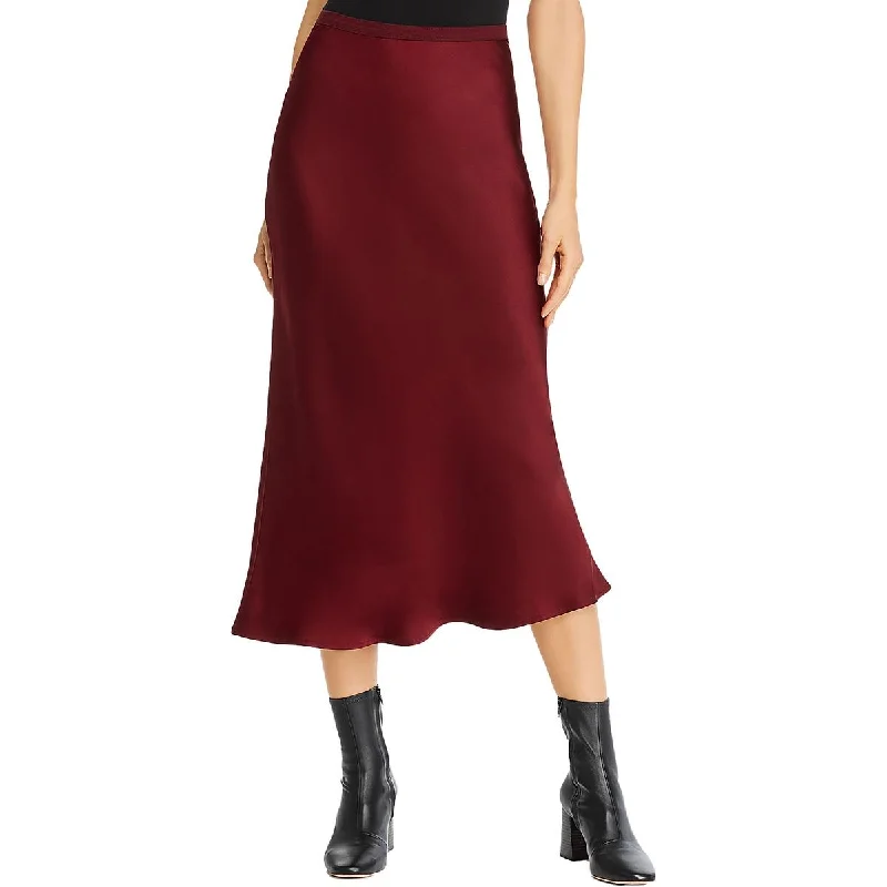 Anine Bing Womens Bar Silk High Waist Midi Skirt lace skirt feminine