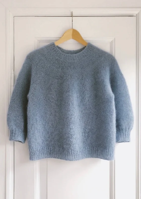 Novice Sweater - Mohair Edition, Adult. Petite Knit. Knitting Pattern Chenille Brocade Lace
