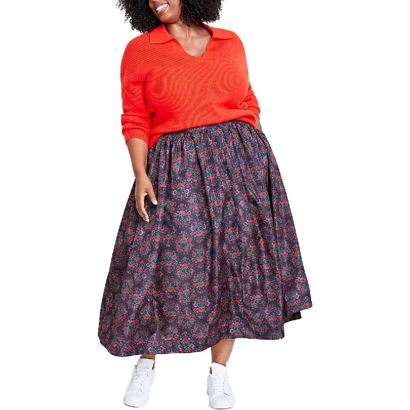 On 34th Womens Plus Floral A-Line Maxi Skirt boho skirt vibe