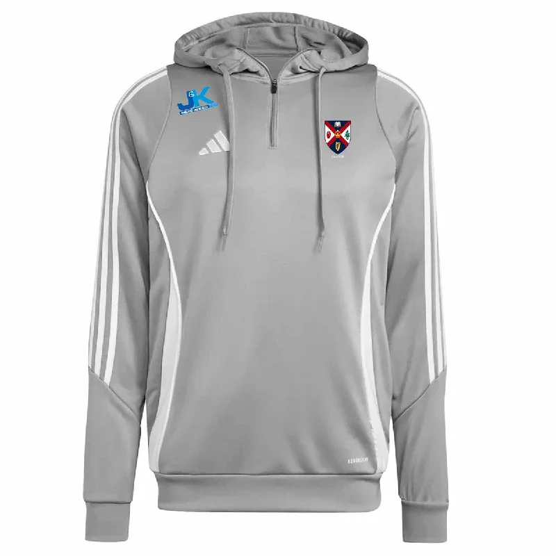 adidas Club Queens Camogie Tiro 24 Training Hoodie - Adult - Grey Hoodie with Rolled Sleeves Casual Relaxed