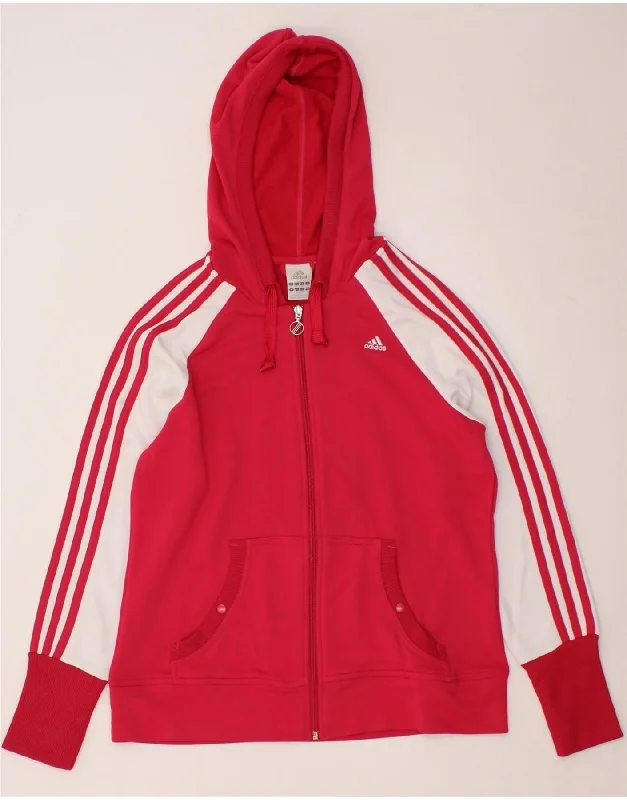 ADIDAS Womens Clima 365 Zip Hoodie Sweater UK 18 XL Pink Colourblock Rayon Fabric Velvet Fabric Corduroy Fabric