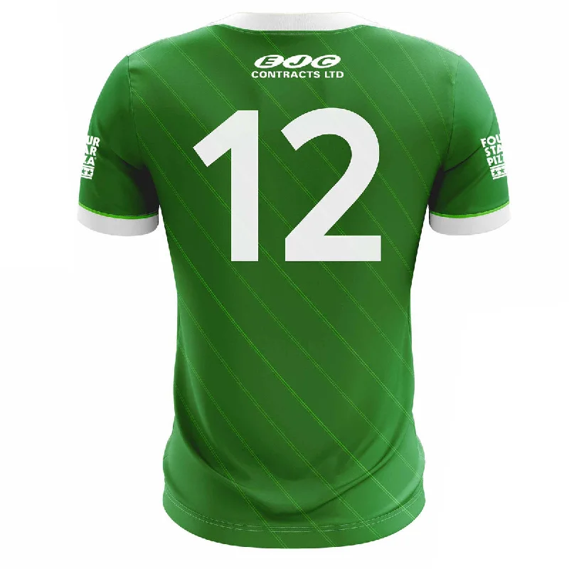 Mc Keever Queens GAA Official Camogie Numbered Home Jersey - Womens - Green Striped Jersey Top Mc Keever Queens GAA Official Camogie Numbered Home Jersey - Womens - Green Striped Jersey Top