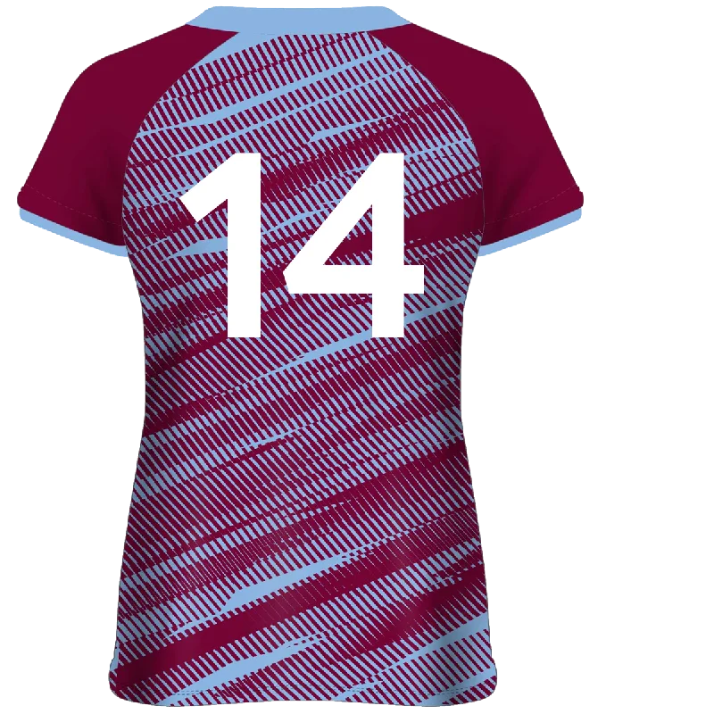 Mc Keever Ibane Ladies, Cork Numbered Match Jersey - Womens - Maroon Linen Jersey Top Mc Keever Ibane Ladies, Cork Numbered Match Jersey - Womens - Maroon Linen Jersey Top