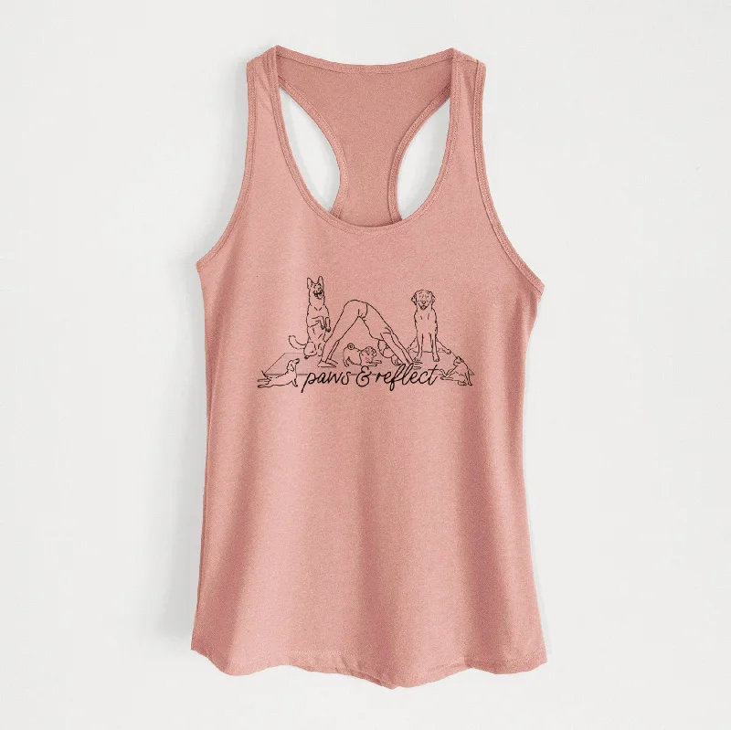 Paws and Reflect - Yoga with Dogs - Women's Racerback Tanktop cropped tank top