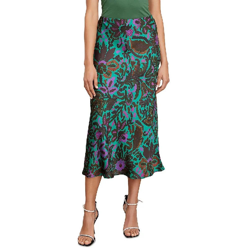 VELVET BY GRAHAM & SPENCER Womens Floral Print Midi Midi Skirt casual skirt length
