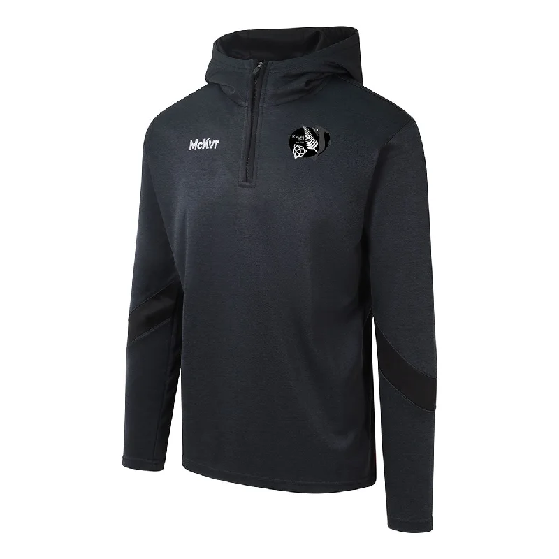 Mc Keever Rakaia GAA Core 22 1/4 Zip Hoodie - Adult - Black Hoodie with Mock Neck Collared Structured