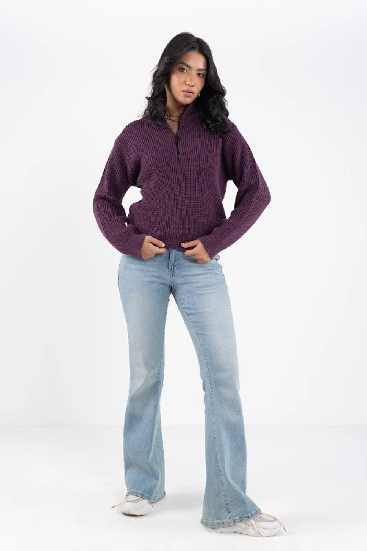Acrylic Sweater Solid Print Embellished
