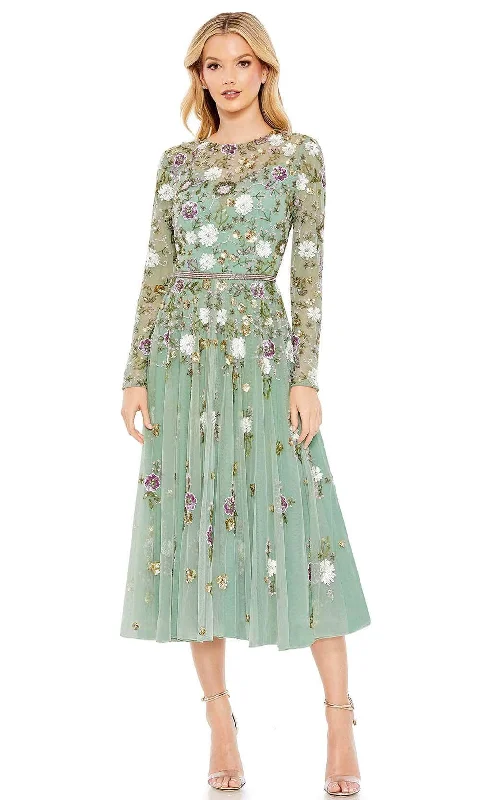 Mac Duggal 5716 - Beaded A-Line Floral Dress Tunics Vintage classic