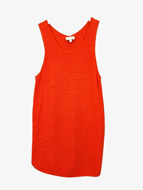 Witchery Tangerine Patterned Knit Long Tank Top Size M solid color tank