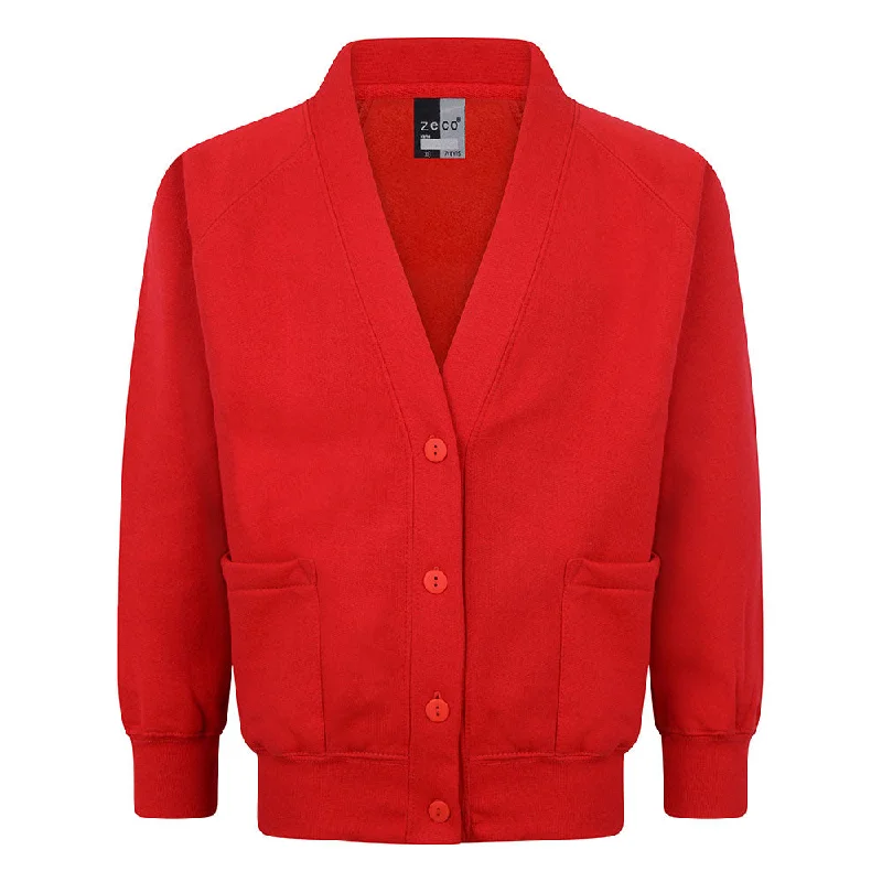 Girls Sweatshirt Cardigan Plain Hoodie with Ribbed Hem Stretchable Secure