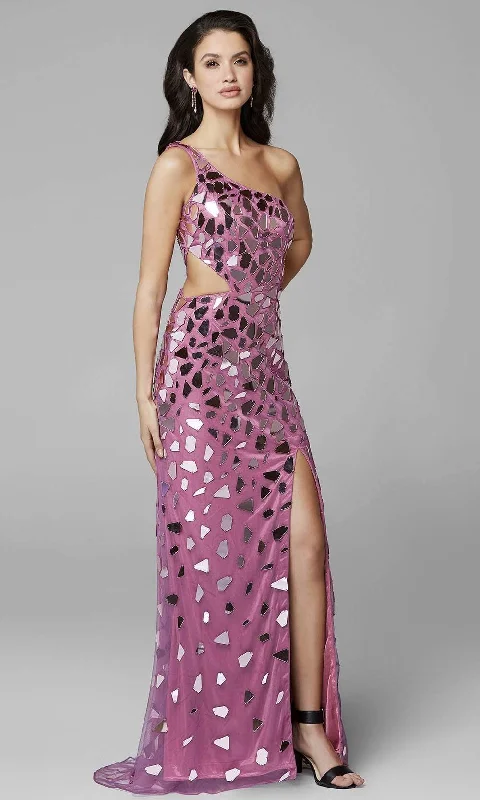 Primavera Couture - 3623 Cut Glass Accent Asymmetric Prom Dress Tunics Trendy modern Primavera Couture - 3623 Cut Glass Accent Asymmetric Prom Dress Tunics Trendy modern