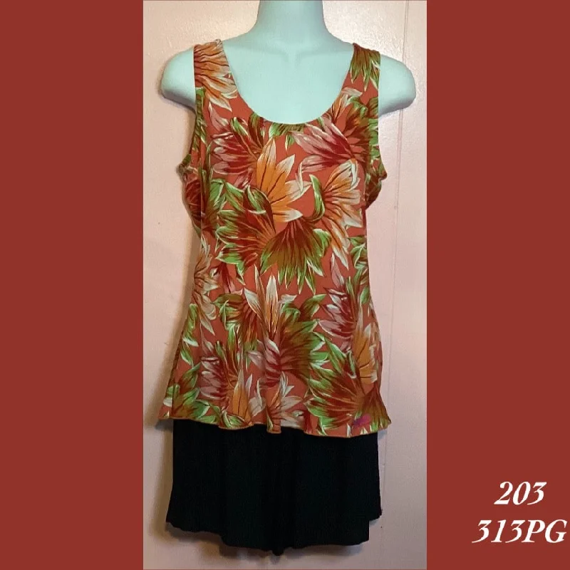 203 - 313PG , Bias cut tank top peach tank top